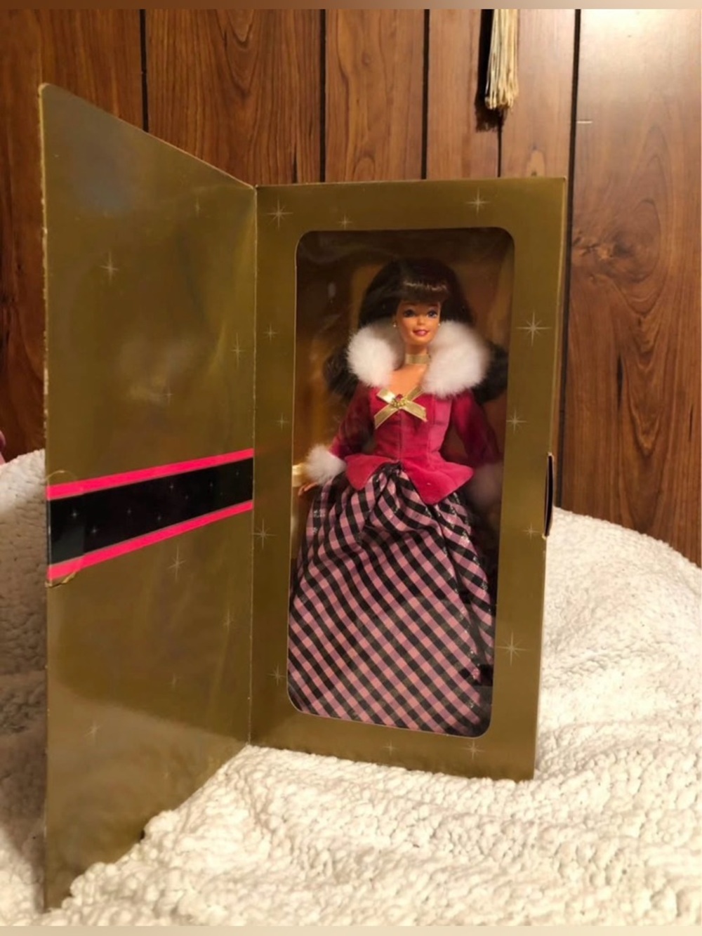 Vintage Avon Barbie  Doll in Pink and Black Gingham Dress